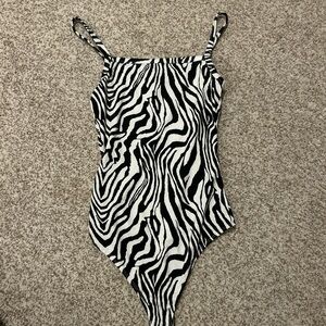 zebra print bodysuit